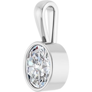 18K Palladium White Gold 9x7 mm Oval Charm/Pendant Mounting – image 3