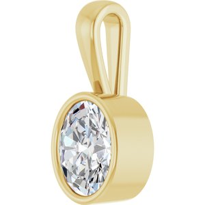 14K Yellow Gold 9x7 mm Oval Charm/Pendant Mounting – image 3