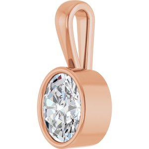 18K Rose Gold 9x7 mm Oval Charm/Pendant Mounting – image 3