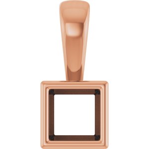 14K Rose Gold 3.75x3.75 mm Square Charm/Pendant Mounting – image 2