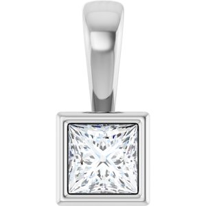 18K White Gold 3.75x3.75 mm Square Charm/Pendant Mounting