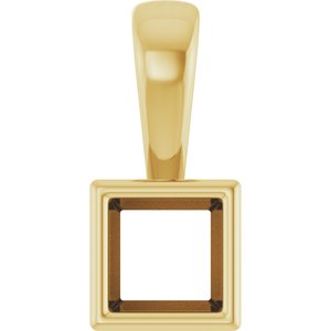 10K Yellow Gold 3.75x3.75 mm Square Charm/Pendant Mounting – image 2