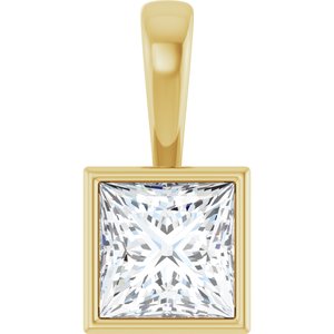 18K Yellow Gold 7x7 mm Square Charm/Pendant Mounting