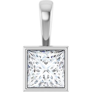 18K White Gold 7x7 mm Square Charm/Pendant Mounting