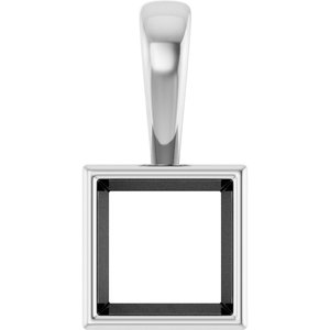 10K X1 White Gold 7x7 mm Square Charm/Pendant Mounting – image 2