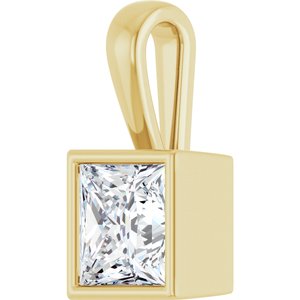 10K Yellow Gold 7x7 mm Square Charm/Pendant Mounting – image 3