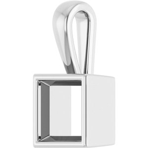 10K X1 White Gold 7x7 mm Square Charm/Pendant Mounting – image 4