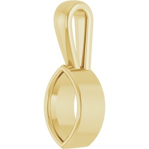 18K Yellow Gold 8x4.5 mm Marquise Charm/Pendant Mounting – image 4