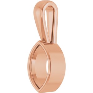 18K Rose Gold 8x4.5 mm Marquise Charm/Pendant Mounting – image 4