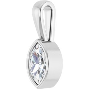 10K White Gold 8x4.5 mm Marquise Charm/Pendant Mounting – image 3