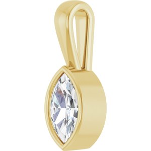 10K Yellow Gold 8x4.5 mm Marquise Charm/Pendant Mounting – image 3