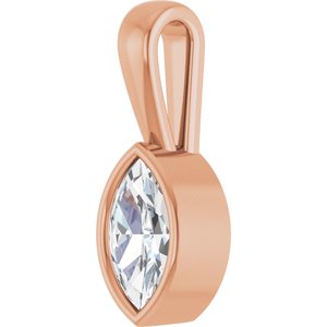 10K Rose Gold 8x4.5 mm Marquise Charm/Pendant Mounting – image 3