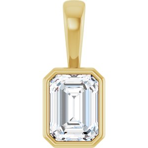 14K Yellow Gold 7.5x5.5 mm Emerald Charm/Pendant Mounting