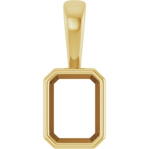 18K Yellow Gold 7.5x5.5 mm Emerald Charm/Pendant Mounting – image 2