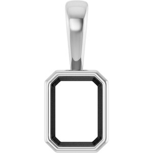 Continuum Sterling Silver 7.5x5.5 mm Emerald Charm/Pendant Mounting – image 2