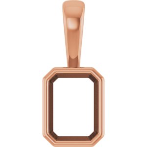 18K Rose Gold 7.5x5.5 mm Emerald Charm/Pendant Mounting – image 2