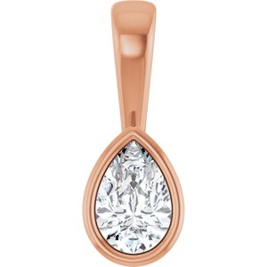 10K Rose Gold 6x4 mm Pear Charm/Pendant Mounting