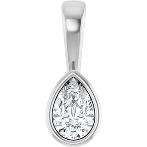18K White Gold 6x4 mm Pear Charm/Pendant Mounting