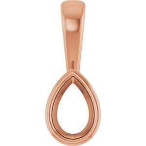 10K Rose Gold 6x4 mm Pear Charm/Pendant Mounting – image 2