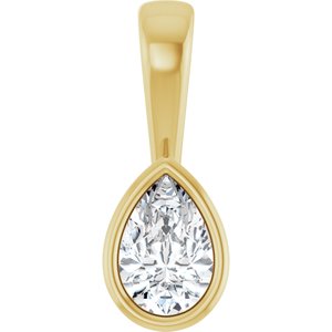 10K Yellow Gold 6x4 mm Pear Charm/Pendant Mounting