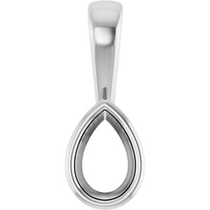 18K X1 White Gold 6x4 mm Pear Charm/Pendant Mounting – image 2