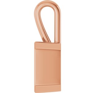 10K Rose Gold 9x7 mm Emerald Charm/Pendant Mounting – image 6