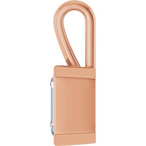 10K Rose Gold 9x7 mm Emerald Charm/Pendant Mounting – image 5