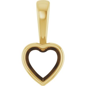 10K Yellow Gold 7x7 mm Heart Charm/Pendant Mounting – image 2