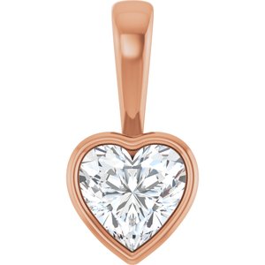 18K Rose Gold 7x7 mm Heart Charm/Pendant Mounting