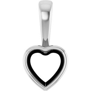 18K White Gold 7x7 mm Heart Charm/Pendant Mounting – image 2