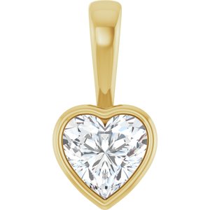 18K Yellow Gold 7x7 mm Heart Charm/Pendant Mounting