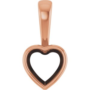 18K Rose Gold 7x7 mm Heart Charm/Pendant Mounting – image 2
