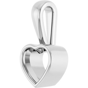 18K X1 White Gold 7x7 mm Heart Charm/Pendant Mounting – image 4