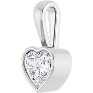 Platinum 7x7 mm Heart Charm/Pendant Mounting – image 3