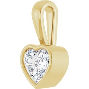 14K Yellow Gold 7x7 mm Heart Charm/Pendant Mounting – image 3