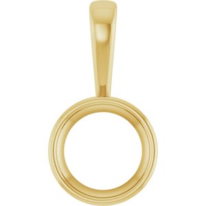 10K Yellow Gold 11 mm Round Charm/Pendant Mounting – image 2