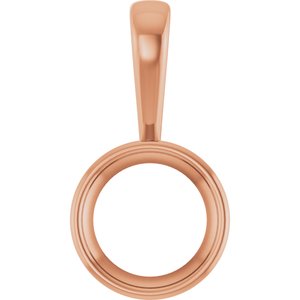 14K Rose Gold 11 mm Round Charm/Pendant Mounting – image 2