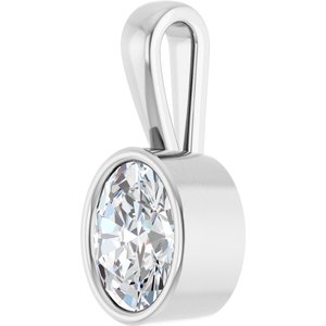 14K White Gold 8.5x6.5 mm Oval Charm/Pendant Mounting – image 3
