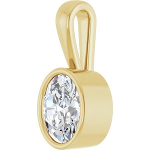 14K Yellow Gold 8.5x6.5 mm Oval Charm/Pendant Mounting – image 3