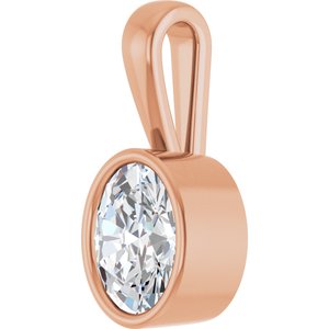 18K Rose Gold 8.5x6.5 mm Oval Charm/Pendant Mounting – image 3