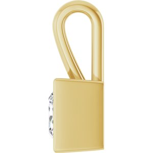 14K Yellow Gold 6x6 mm Square Charm/Pendant Mounting – image 5