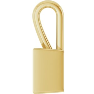 10K Yellow Gold 6x6 mm Square Charm/Pendant Mounting – image 6
