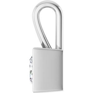 10K White Gold 6x6 mm Square Charm/Pendant Mounting – image 5