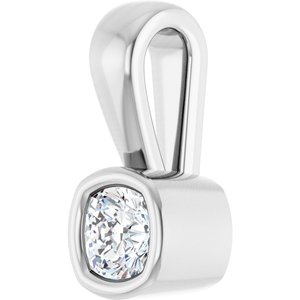 10K White Gold 3x3 mm Cushion Charm/Pendant Mounting – image 3