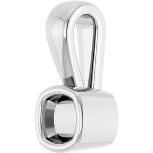 18K Palladium White Gold 3x3 mm Cushion Charm/Pendant Mounting – image 4