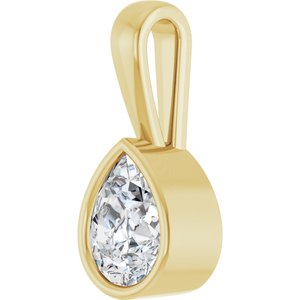 14K Yellow Gold 8x6 mm Pear Charm/Pendant Mounting – image 3