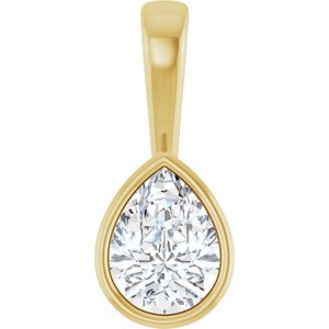 14K Yellow Gold 8x6 mm Pear Charm/Pendant Mounting