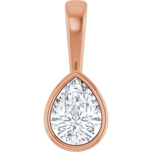 18K Rose Gold 8x6 mm Pear Charm/Pendant Mounting