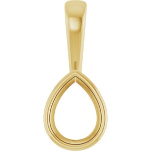 10K Yellow Gold 8x6 mm Pear Charm/Pendant Mounting – image 2