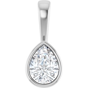 Continuum Sterling Silver 8x6 mm Pear Charm/Pendant Mounting